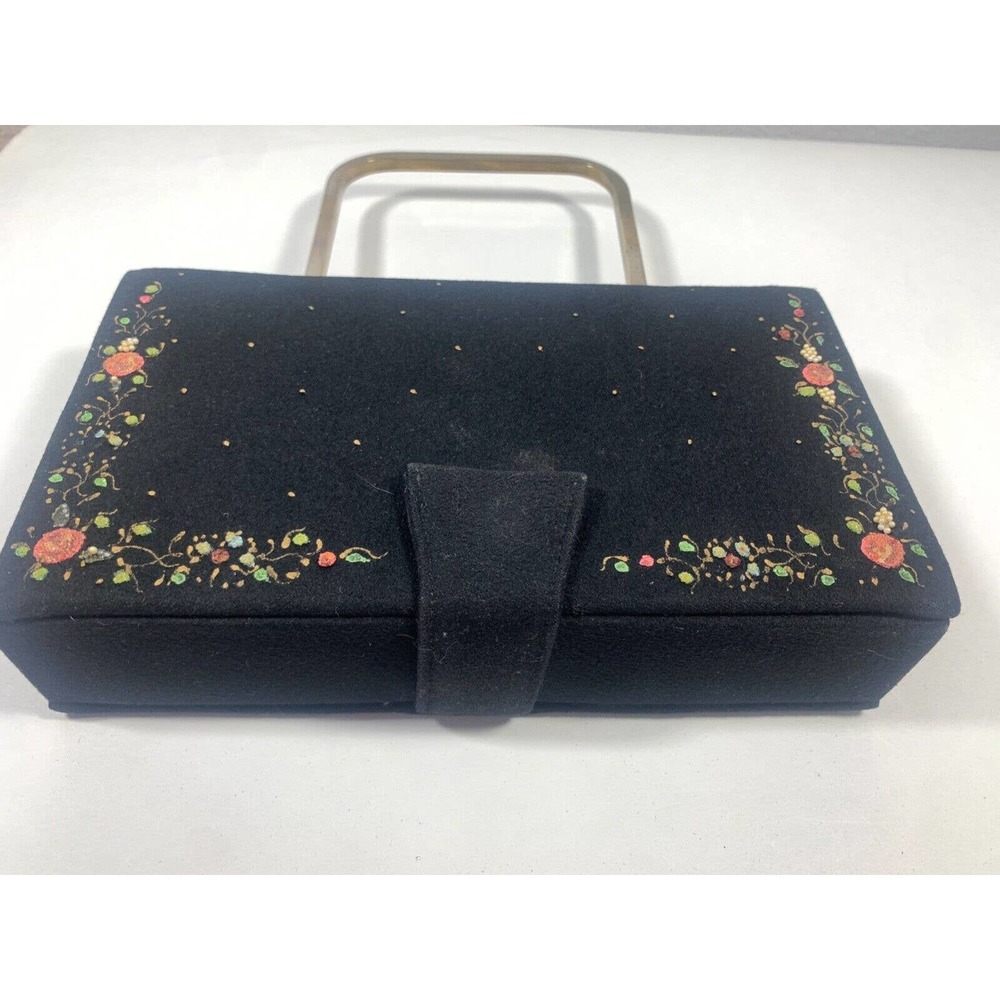 Tyrolean Vintage Handbag Retro Rockabilly Floral - Picture 11 of 15